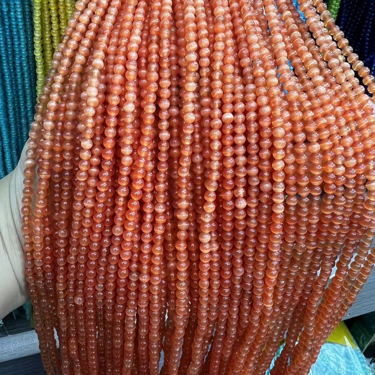 Cat's eye stone beads loose batch bracelet accessories diy jewelry accessories loose beads bracelet necklace material factory direct batch