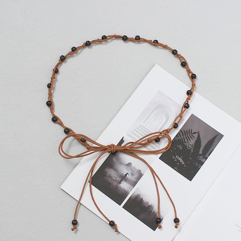 Dress belt Women's 2023 new Korean style accessories Pearl beam waist chain waist rope fairy dress decoration High sense
