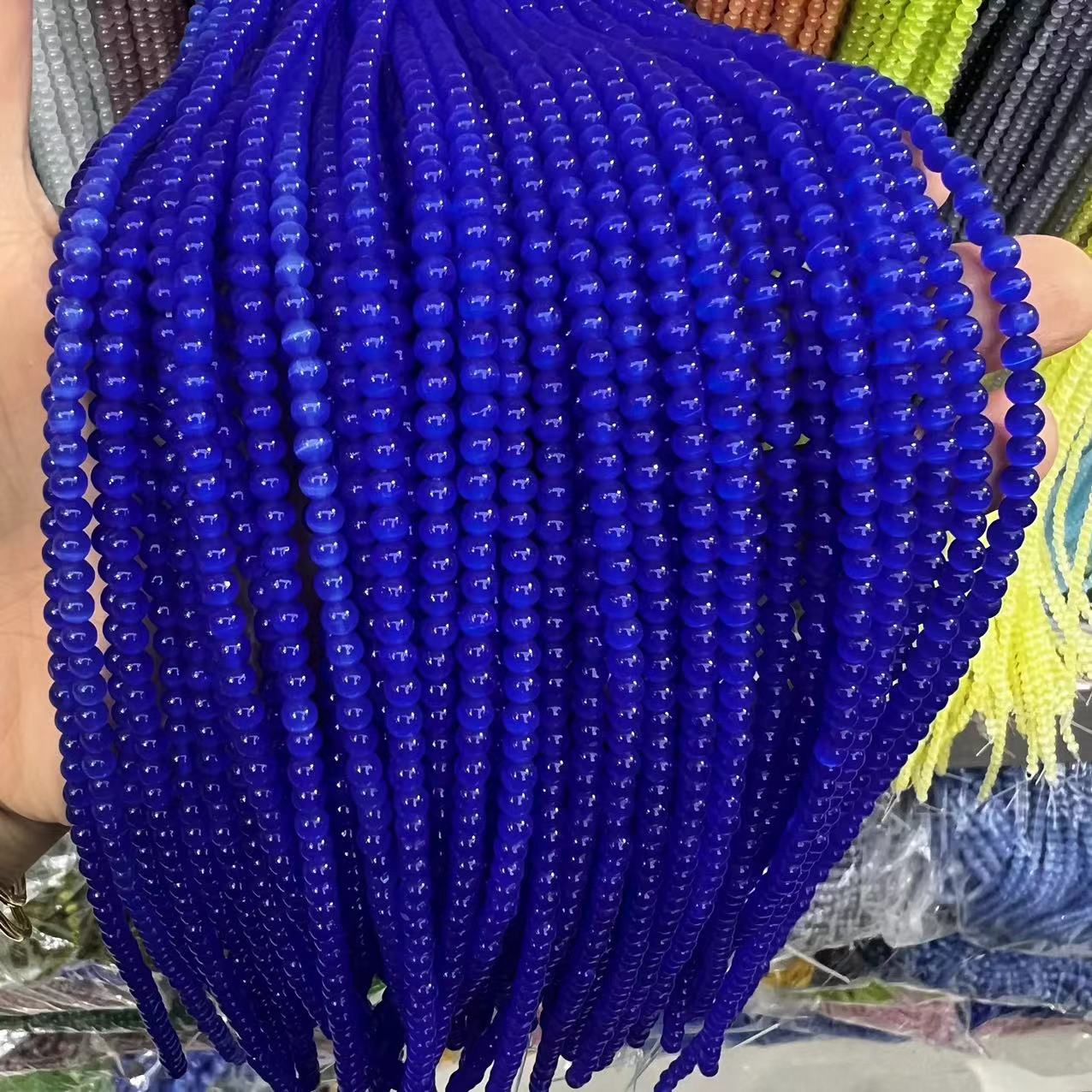 Cat's eye stone beads loose batch bracelet accessories diy jewelry accessories loose beads bracelet necklace material factory direct batch