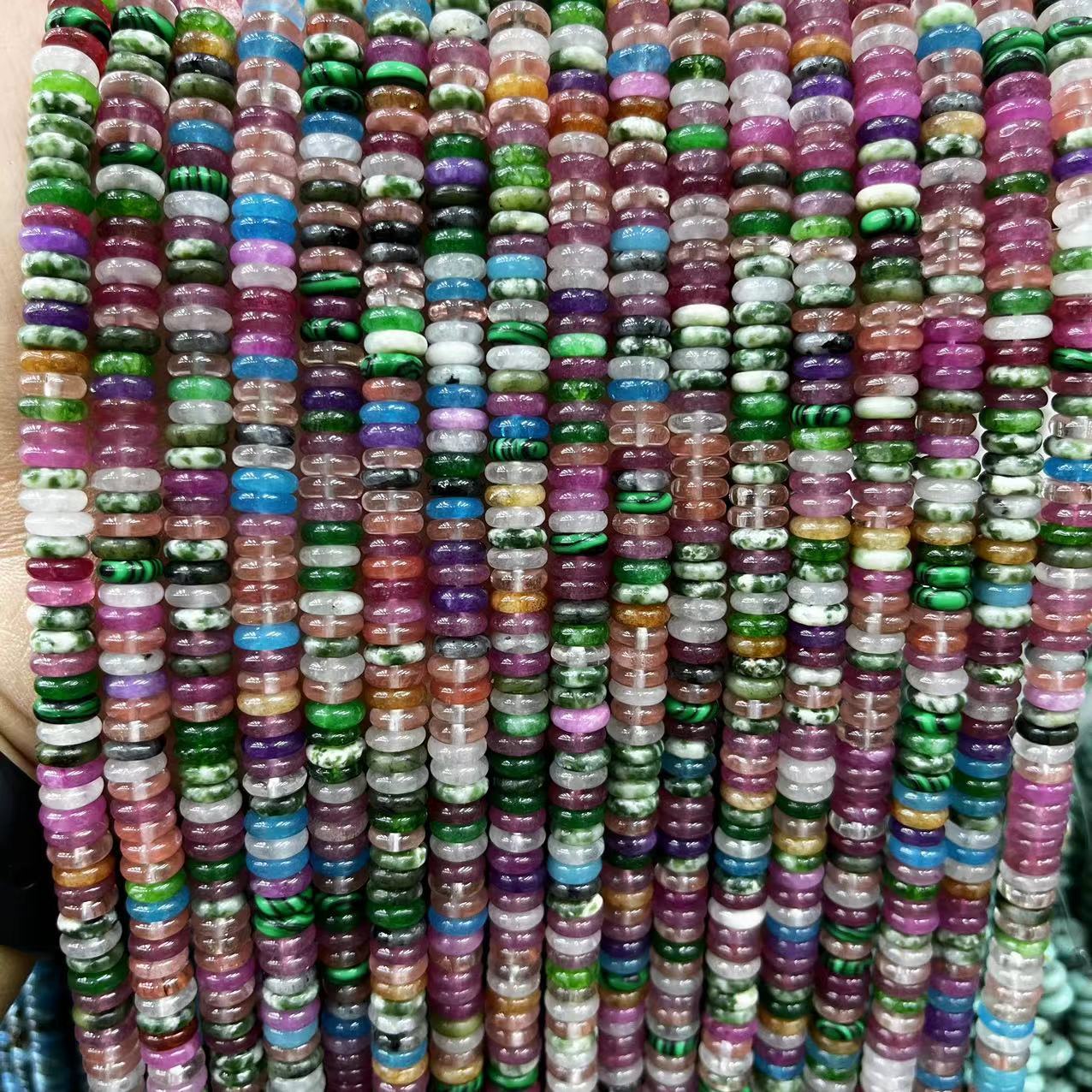 2×6 Natural Stone Colorfuled Crystal Abacus Beads Spacer Beads Beads Cross-Border Hot-Selling Jewelry DIY Bracelet Necklace