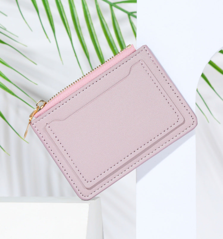 Portafogli da donna Borsa da donna in pelle PU Mini Hasp Porta carte multi-carta solida Portafogli corti Portafoglio piccolo sottile con cerniera Hasp