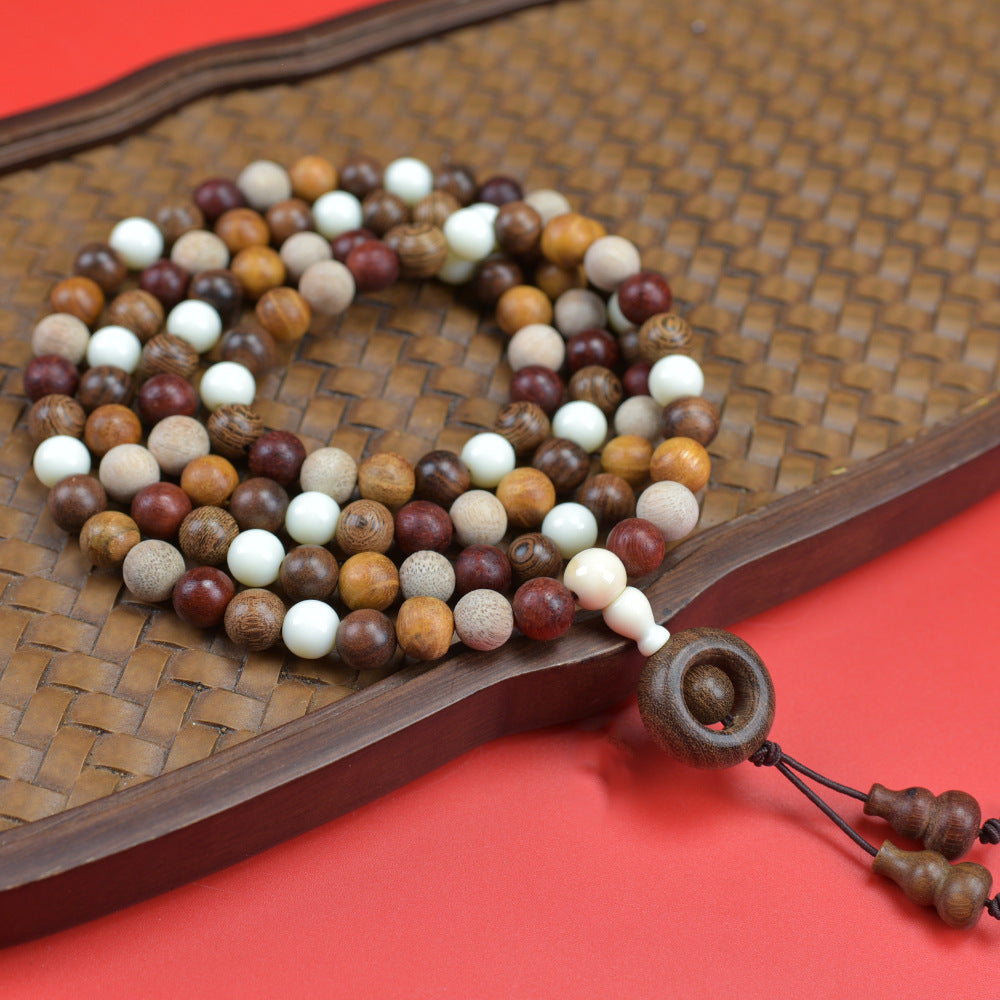 Natural multi-treasure sandalwood multi-circle bracelets 108 beads beads live supply manufacturers wholesale boutique Wen play chain