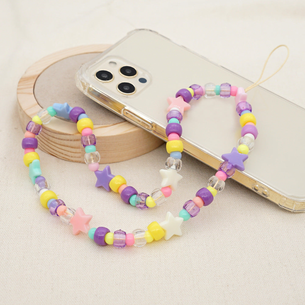 Factory direct supply handmade beaded mobile phone lanyard, Bluetooth speaker lanyard, flashlight, fan, selfie stick, U-disk sling