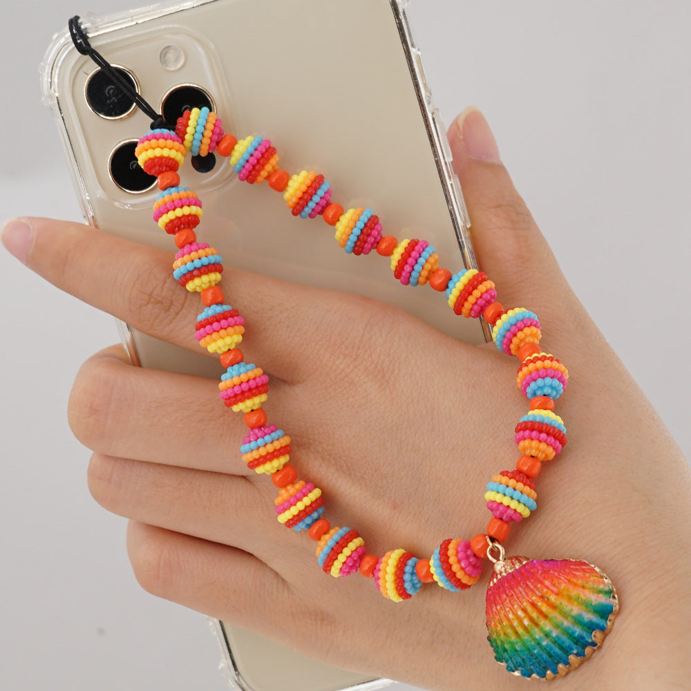 Factory direct supply handmade beaded mobile phone lanyard, Bluetooth speaker lanyard, flashlight, fan, selfie stick, U-disk sling