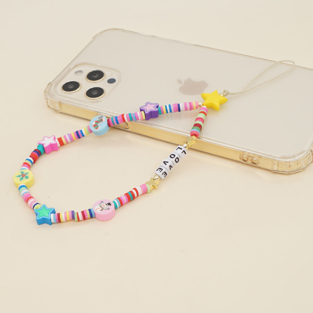 Factory direct supply handmade beaded mobile phone lanyard, Bluetooth speaker lanyard, flashlight, fan, selfie stick, U-disk sling