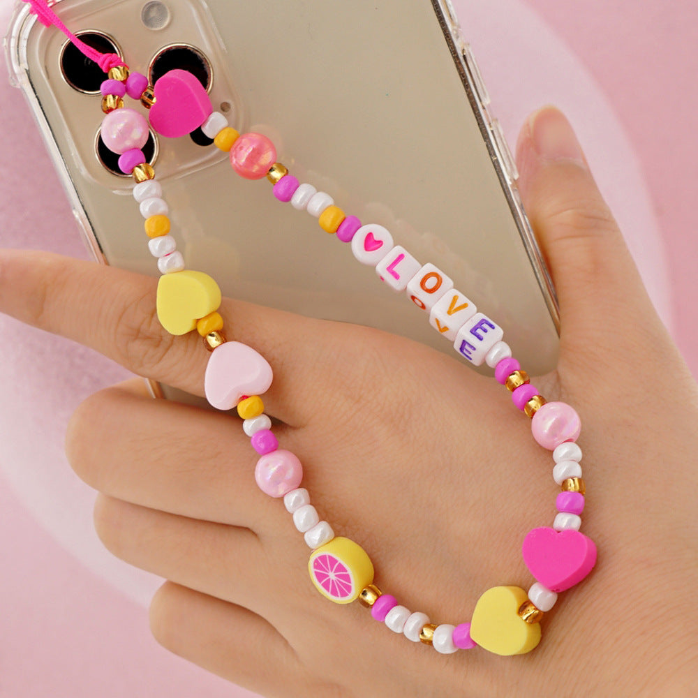 Factory direct supply handmade beaded mobile phone lanyard, Bluetooth speaker lanyard, flashlight, fan, selfie stick, U-disk sling