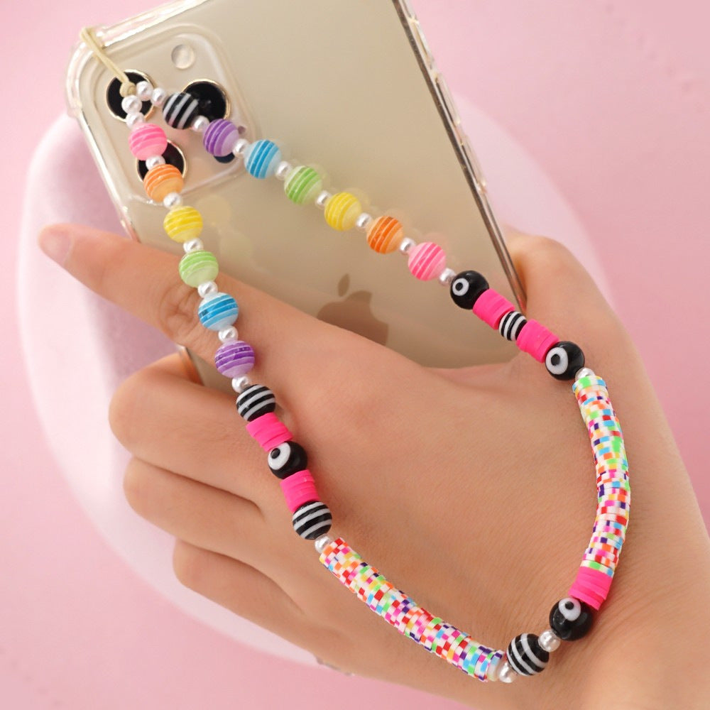 Factory direct supply handmade beaded mobile phone lanyard, Bluetooth speaker lanyard, flashlight, fan, selfie stick, U-disk sling