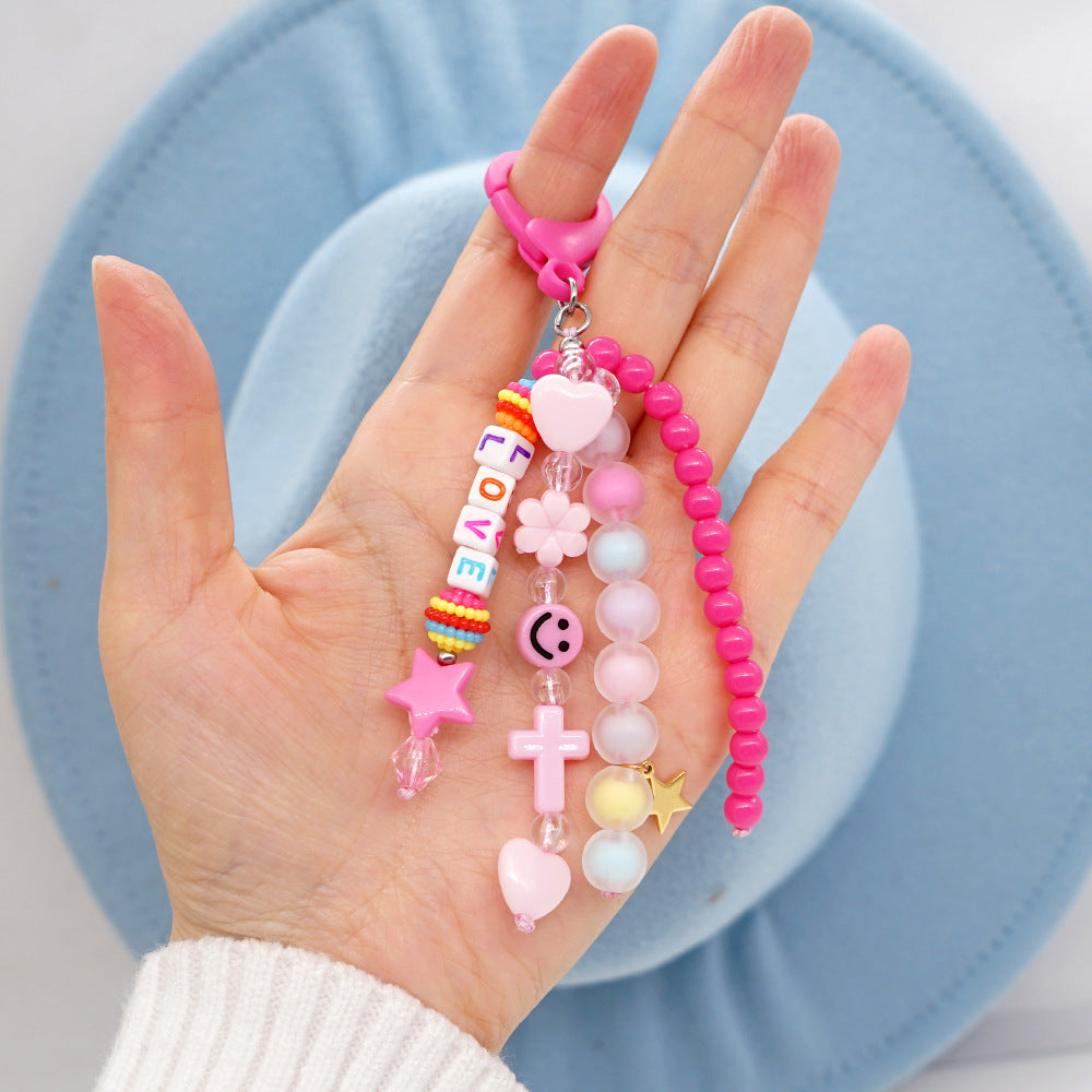 Factory direct supply handmade beaded mobile phone lanyard, Bluetooth speaker lanyard, flashlight, fan, selfie stick, U-disk sling