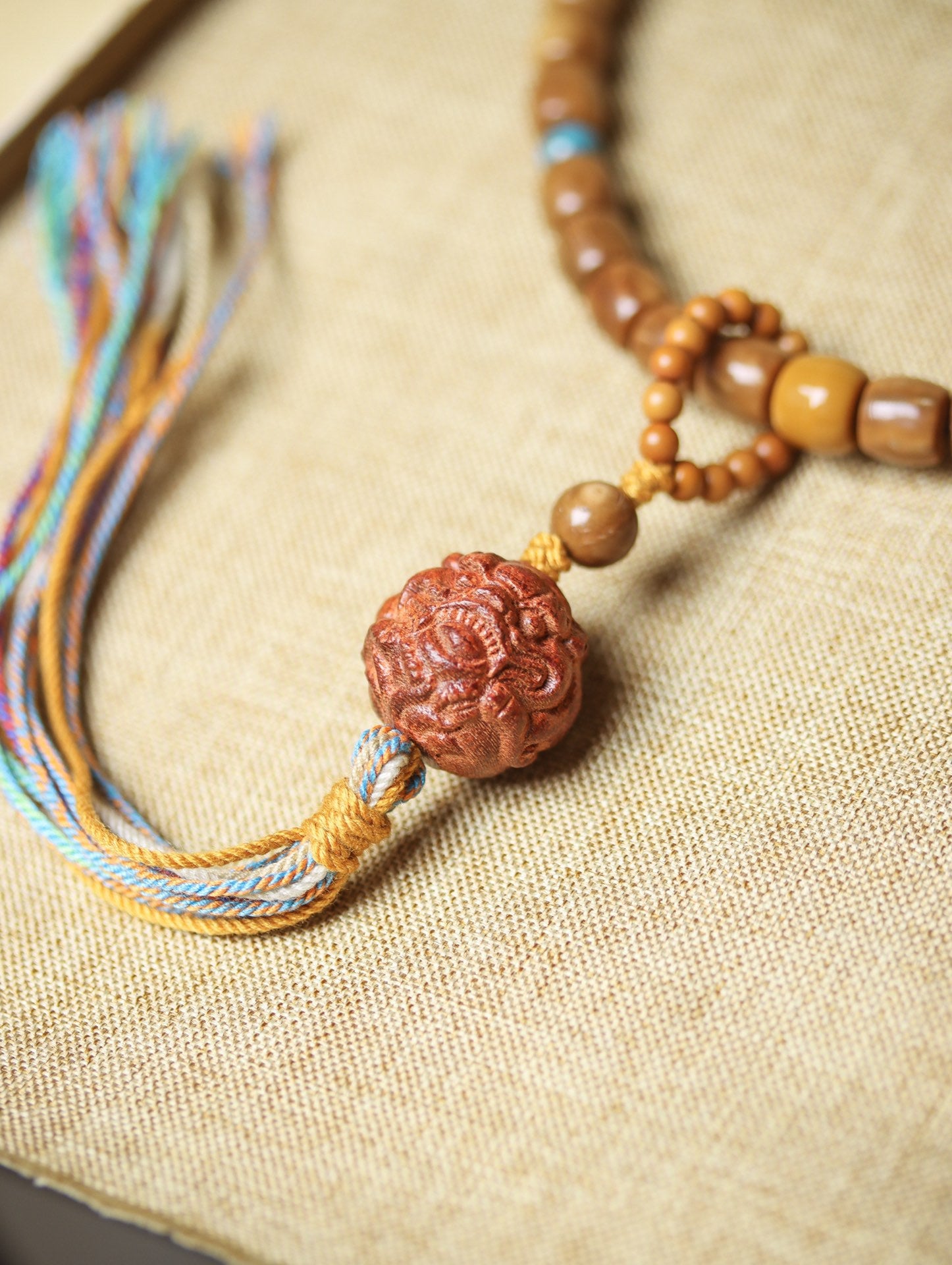 Natural Cook Bodhi Root DIY Woven Handheld Chain Plate Wen Play Chanting Bead String Men's and Women's Long Hanging Pendant