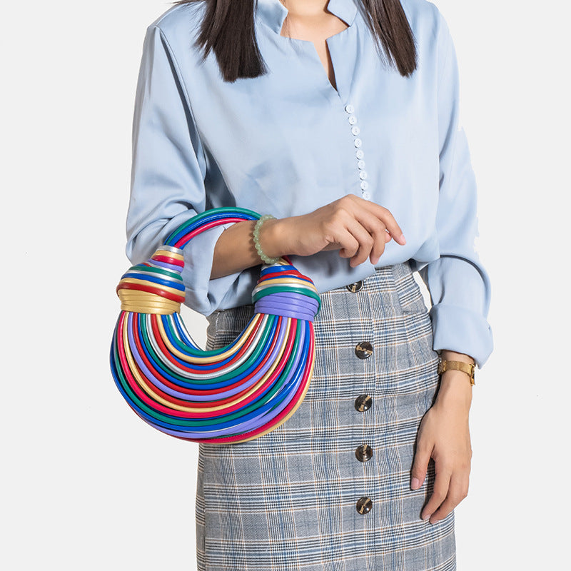 Borsa Intrecciata Noodle Bag Moda Estiva - Donna