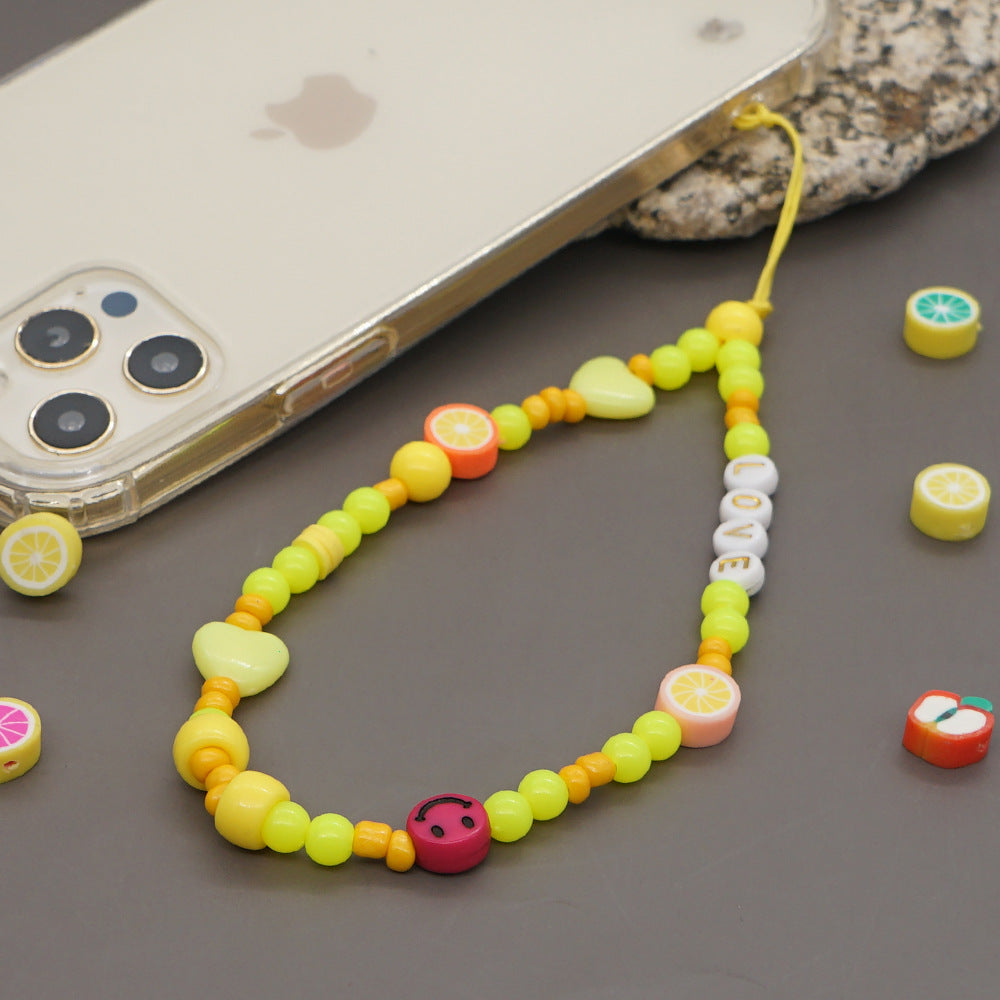 Factory direct supply handmade beaded mobile phone lanyard, Bluetooth speaker lanyard, flashlight, fan, selfie stick, U-disk sling