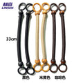 33/37/47 Wooden Bead Handle Rattan Woven Basket Carrying Ring Vintage Beaded Accessories Nylon Rope Handle