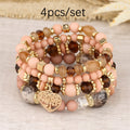 European and American Hot Sale Bohemian Style Multi-layer Hollow Love Pendant Tassel Bracelet suit Glass Beads Multi-layer Jewelry