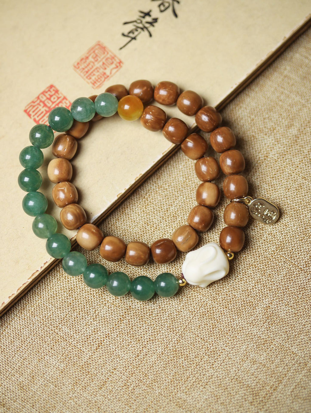 Natural Cook Bodhi Root DIY Woven Handheld Chain Plate Wen Play Chanting Bead String Men's and Women's Long Hanging Pendant