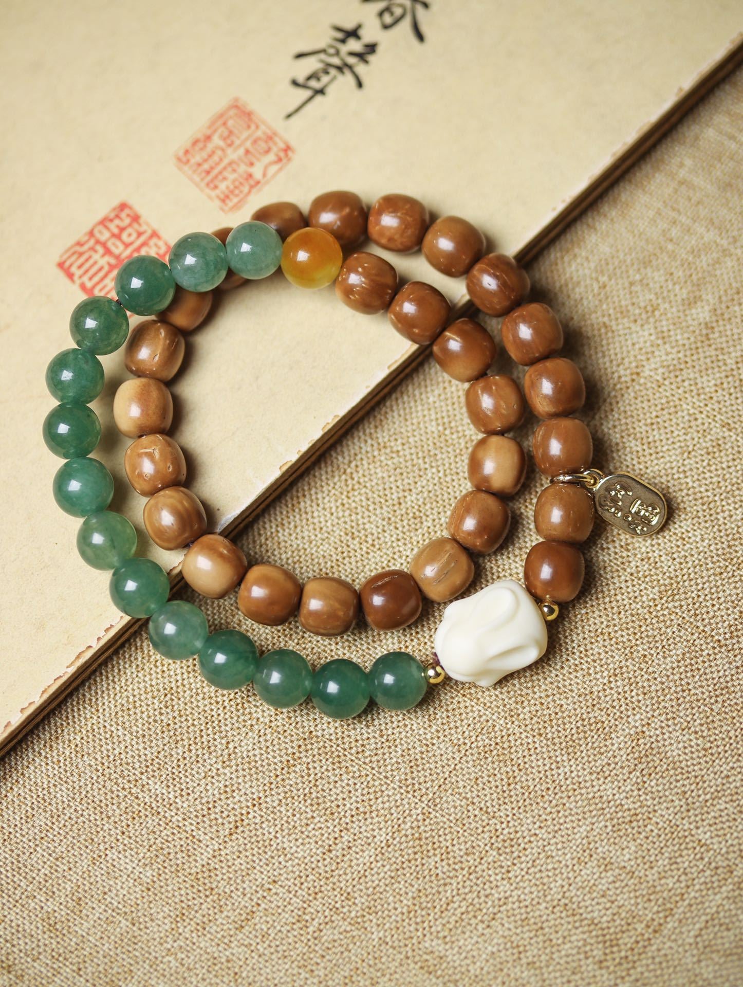 Natural Cook Bodhi Root DIY Woven Handheld Chain Plate Wen Play Chanting Bead String Men's and Women's Long Hanging Pendant