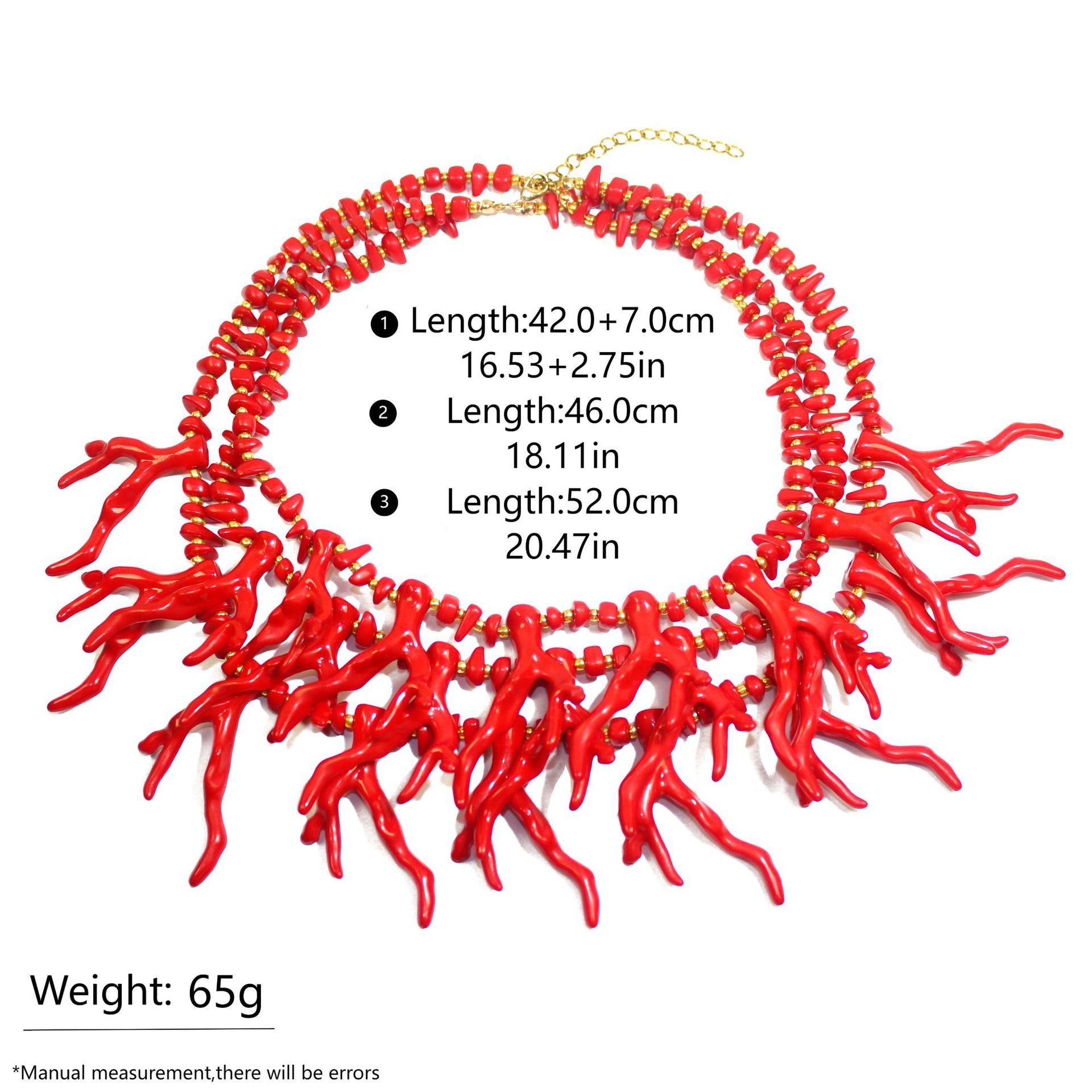 European and American New Style Stacked Cross-Border Imitation Coral Necklace Necklace Light Luxury Small Multi-Layer Beaded Clavicle Chain Resin Necklace