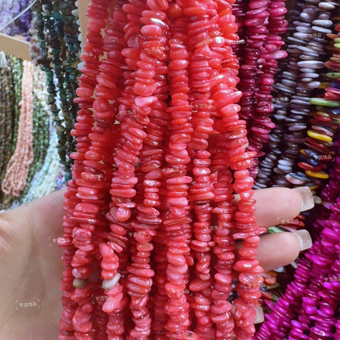 Bulk Cross-Border 5-8mm Crushed Stone Semi-Finished Natural Stone Agate DIY Accessories Irregular Crystal Drilled Loose Beads