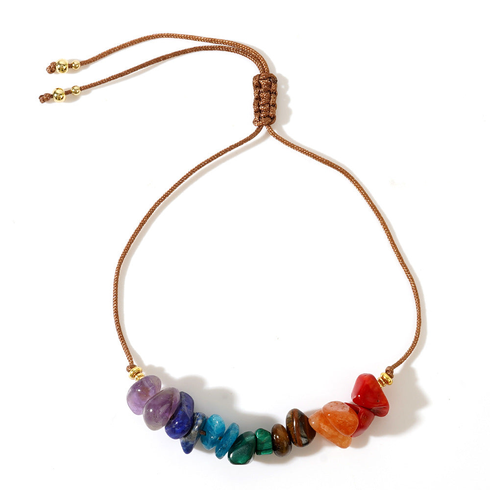 Amazon New Gravel Combination Bracelet Creative Citrine Tiger Eye Implicit Beaded Wax Line Bracelet for Women