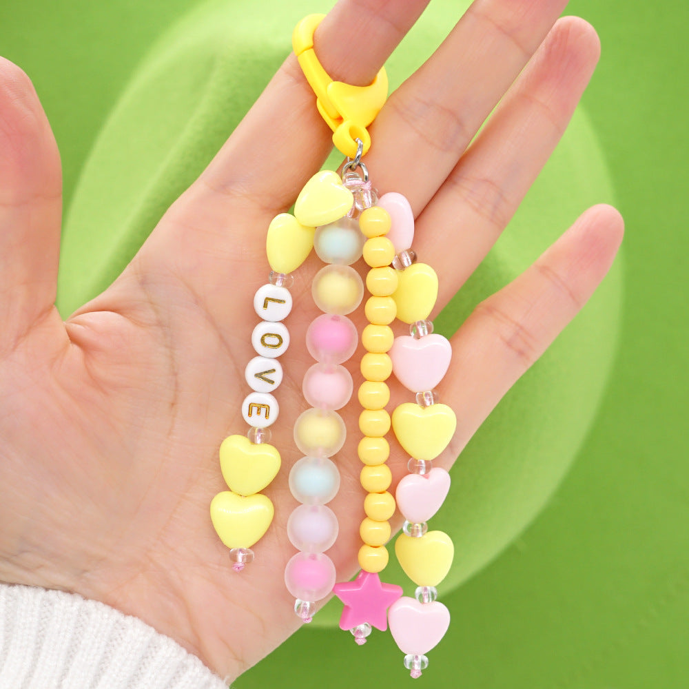 Factory direct supply handmade beaded mobile phone lanyard, Bluetooth speaker lanyard, flashlight, fan, selfie stick, U-disk sling