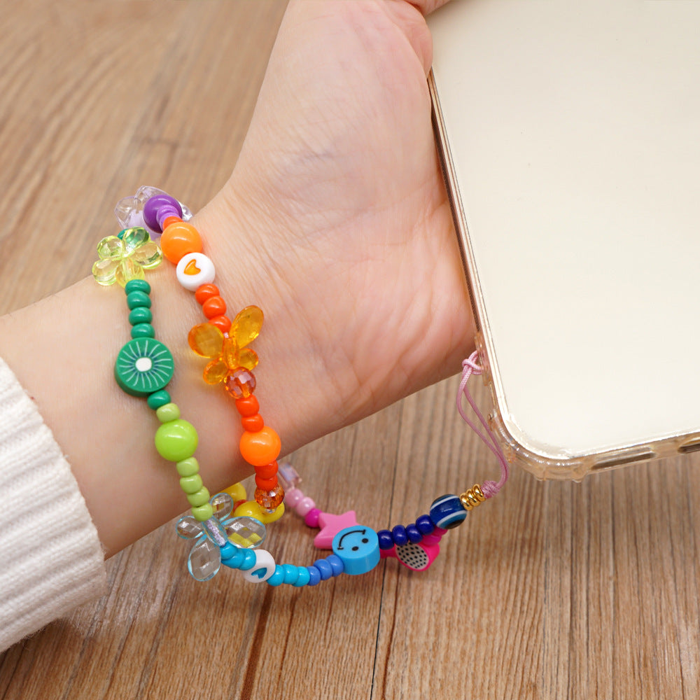Factory direct supply handmade beaded mobile phone lanyard, Bluetooth speaker lanyard, flashlight, fan, selfie stick, U-disk sling