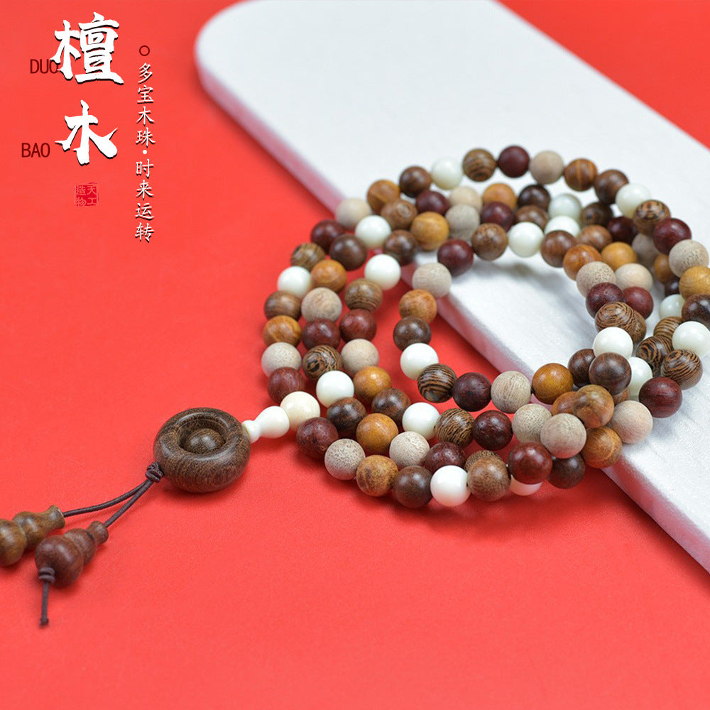 Natural multi-treasure sandalwood multi-circle bracelets 108 beads beads live supply manufacturers wholesale boutique Wen play chain