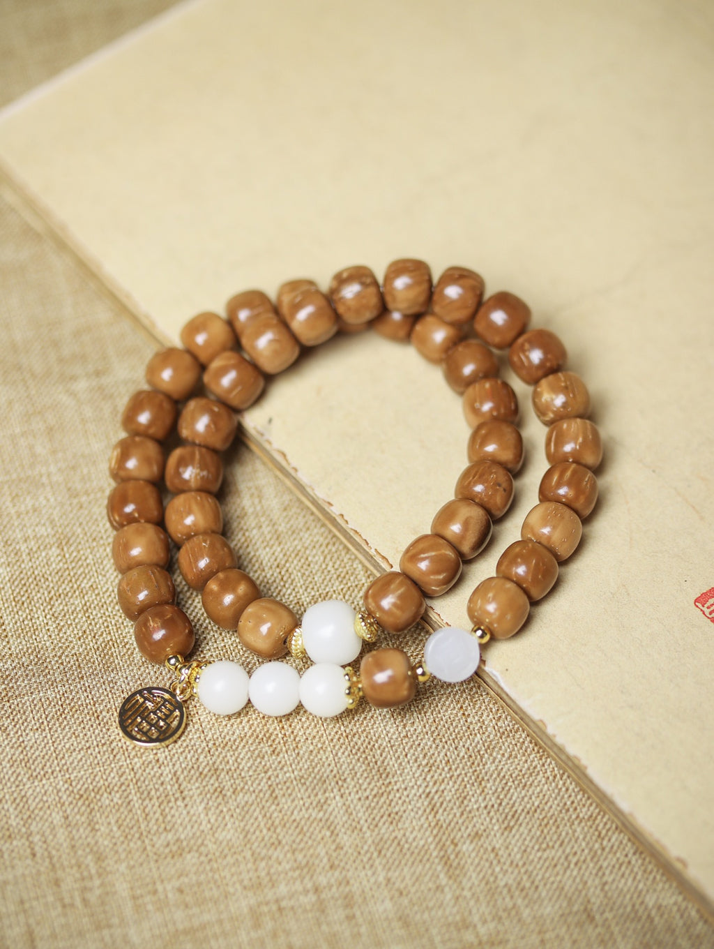 Natural Cook Bodhi Root DIY Woven Handheld Chain Plate Wen Play Chanting Bead String Men's and Women's Long Hanging Pendant