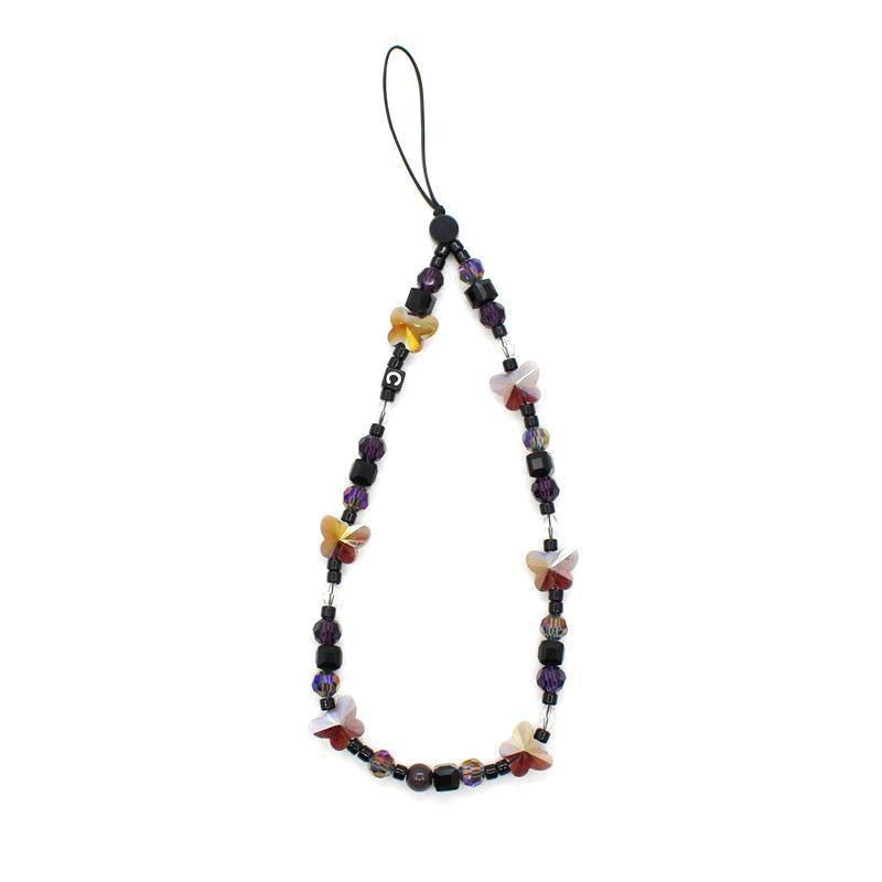 Online popular anti-lost mobile phone chain rainbow mobile phone chain same enamel beads DIY mobile phone lanyard factory direct sales