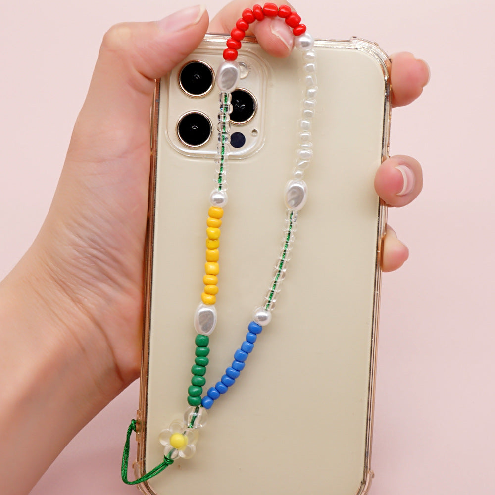 Factory direct supply handmade beaded mobile phone lanyard, Bluetooth speaker lanyard, flashlight, fan, selfie stick, U-disk sling
