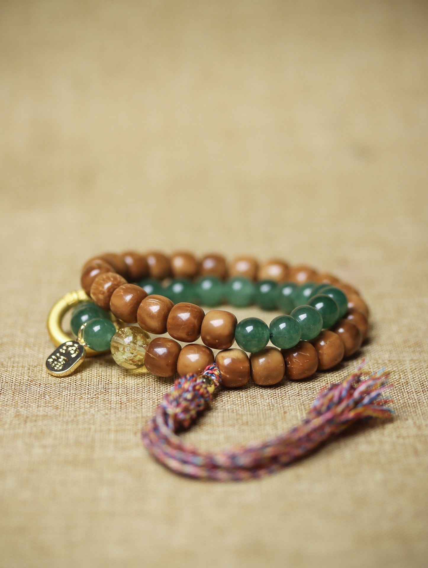 Natural Cook Bodhi Root DIY Woven Handheld Chain Plate Wen Play Chanting Bead String Men's and Women's Long Hanging Pendant