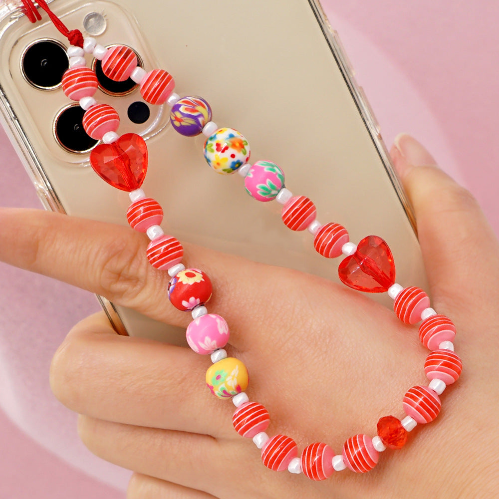 Factory direct supply handmade beaded mobile phone lanyard, Bluetooth speaker lanyard, flashlight, fan, selfie stick, U-disk sling