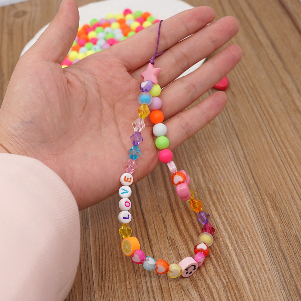 Factory direct supply handmade beaded mobile phone lanyard, Bluetooth speaker lanyard, flashlight, fan, selfie stick, U-disk sling