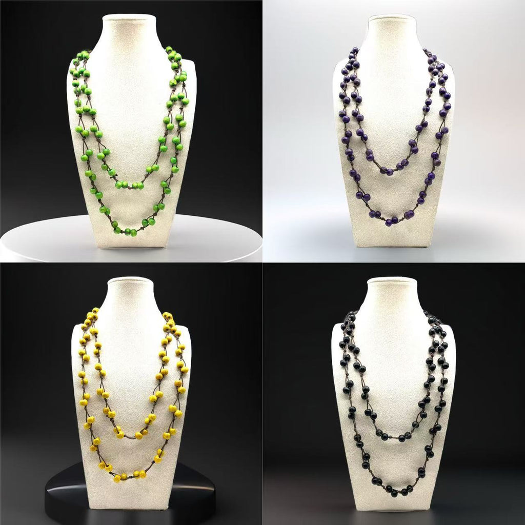 European and American Creative Cross-Border Bohemian Style Multi-Layered Rice Bead Long Necklace Retro Long Niche Versatile Necklace for Women