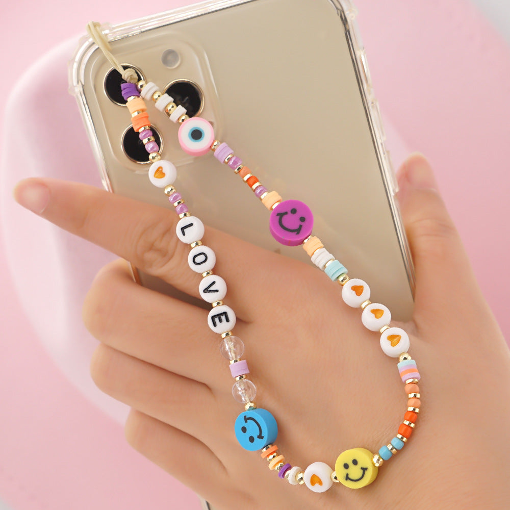Factory direct supply handmade beaded mobile phone lanyard, Bluetooth speaker lanyard, flashlight, fan, selfie stick, U-disk sling