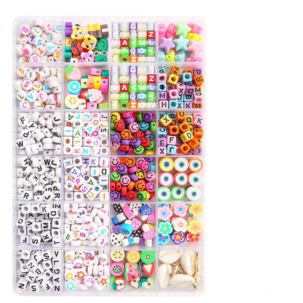 Cross-Border Bucket Beads DIY Accessories Kidsren's Pony Beads DIY Bracelet Jewelry Accessories Material Package Full Set