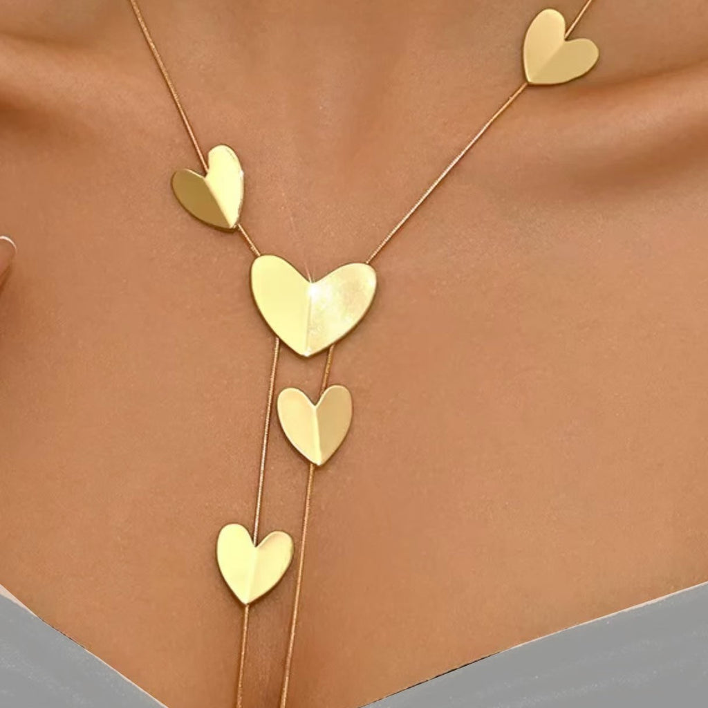 Geometric Hollow Chain Long Necklace - Elegant Women's