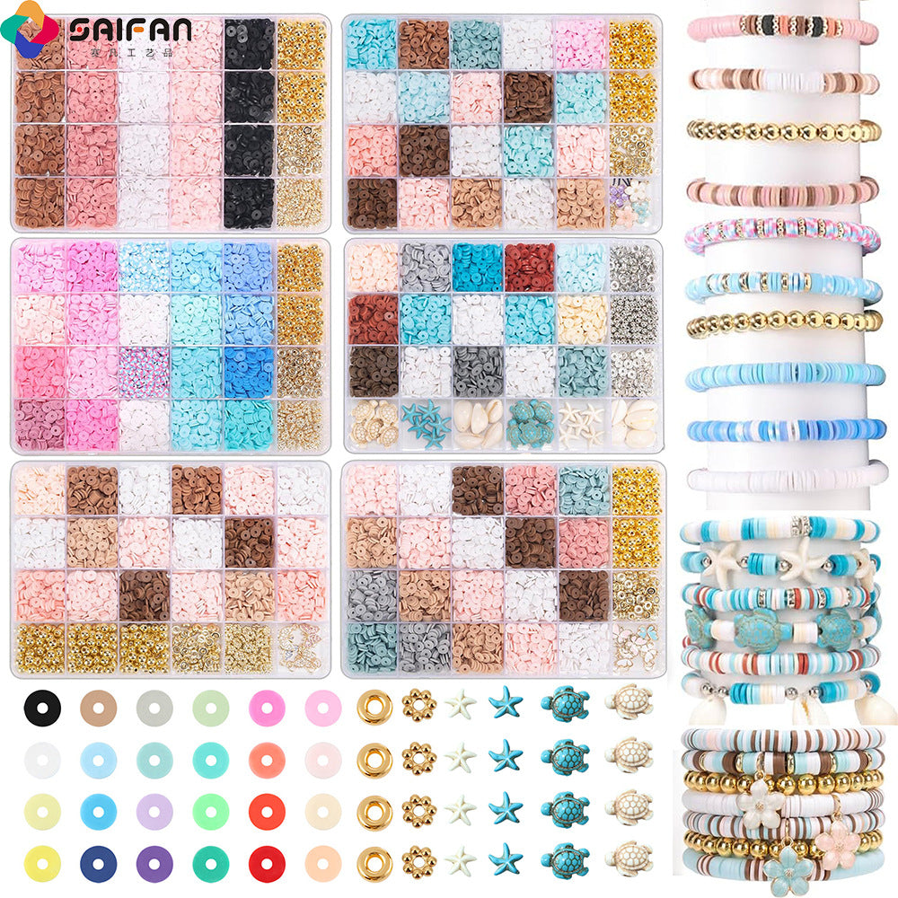 Cross-border soft pottery academic style handmade beaded diy material package box bracelet jewelry accessories bracelet beads