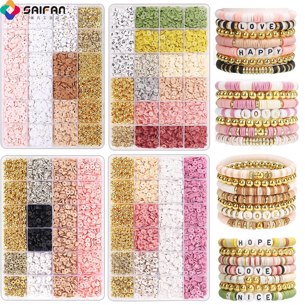 Cross-border soft pottery academic style handmade beaded diy material package box bracelet jewelry accessories bracelet beads