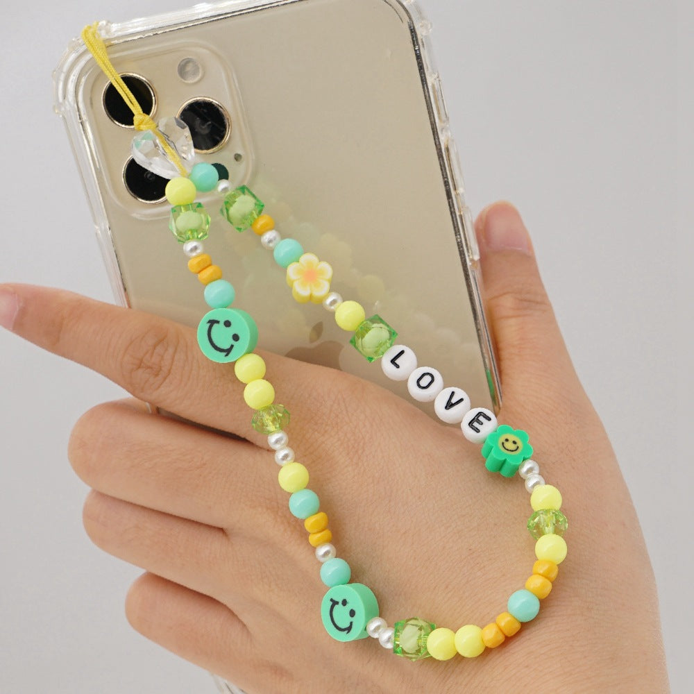 Factory direct supply handmade beaded mobile phone lanyard, Bluetooth speaker lanyard, flashlight, fan, selfie stick, U-disk sling
