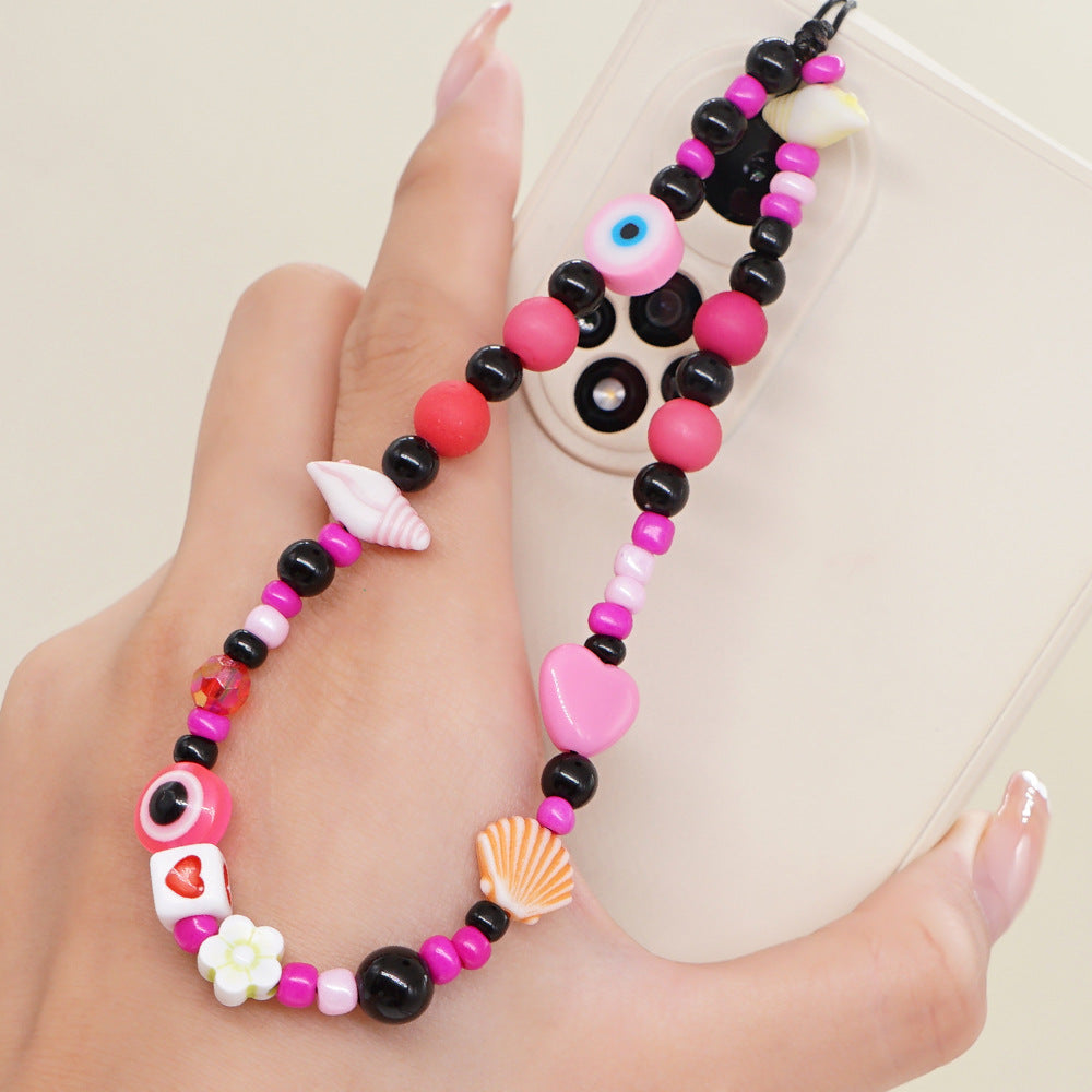 Factory direct supply handmade beaded mobile phone lanyard, Bluetooth speaker lanyard, flashlight, fan, selfie stick, U-disk sling