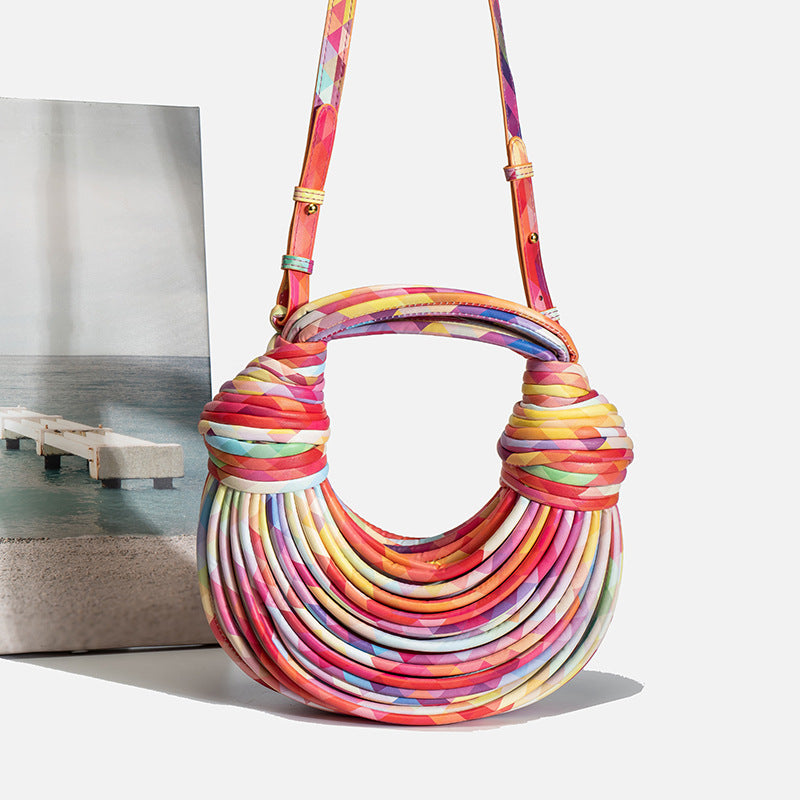 Women's Summer 2026 New Fashion Niche Creative Trendy Handbag Woven Bag Noodle Bag