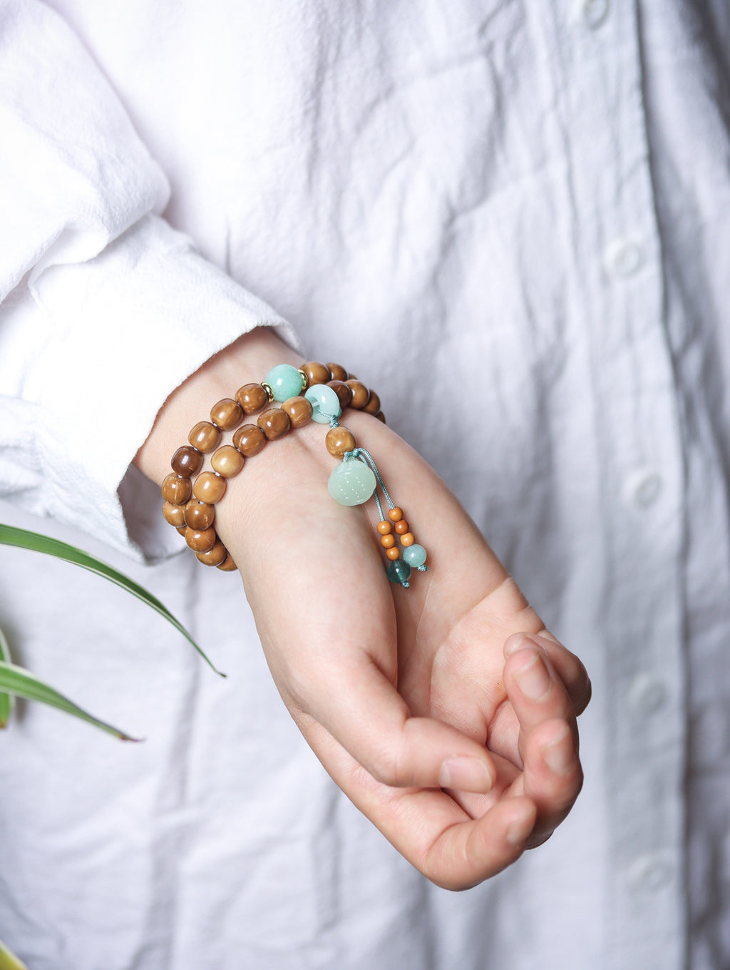 Natural Cook Bodhi Root DIY Woven Handheld Chain Plate Wen Play Chanting Bead String Men's and Women's Long Hanging Pendant