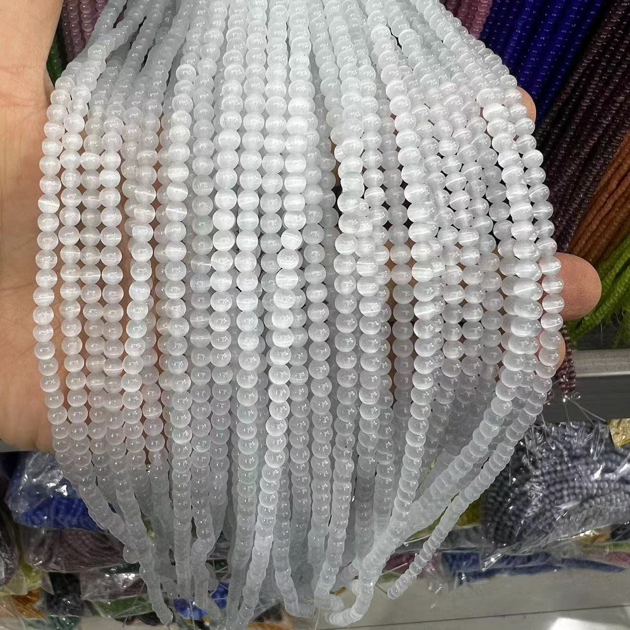 Cat's eye stone beads loose batch bracelet accessories diy jewelry accessories loose beads bracelet necklace material factory direct batch