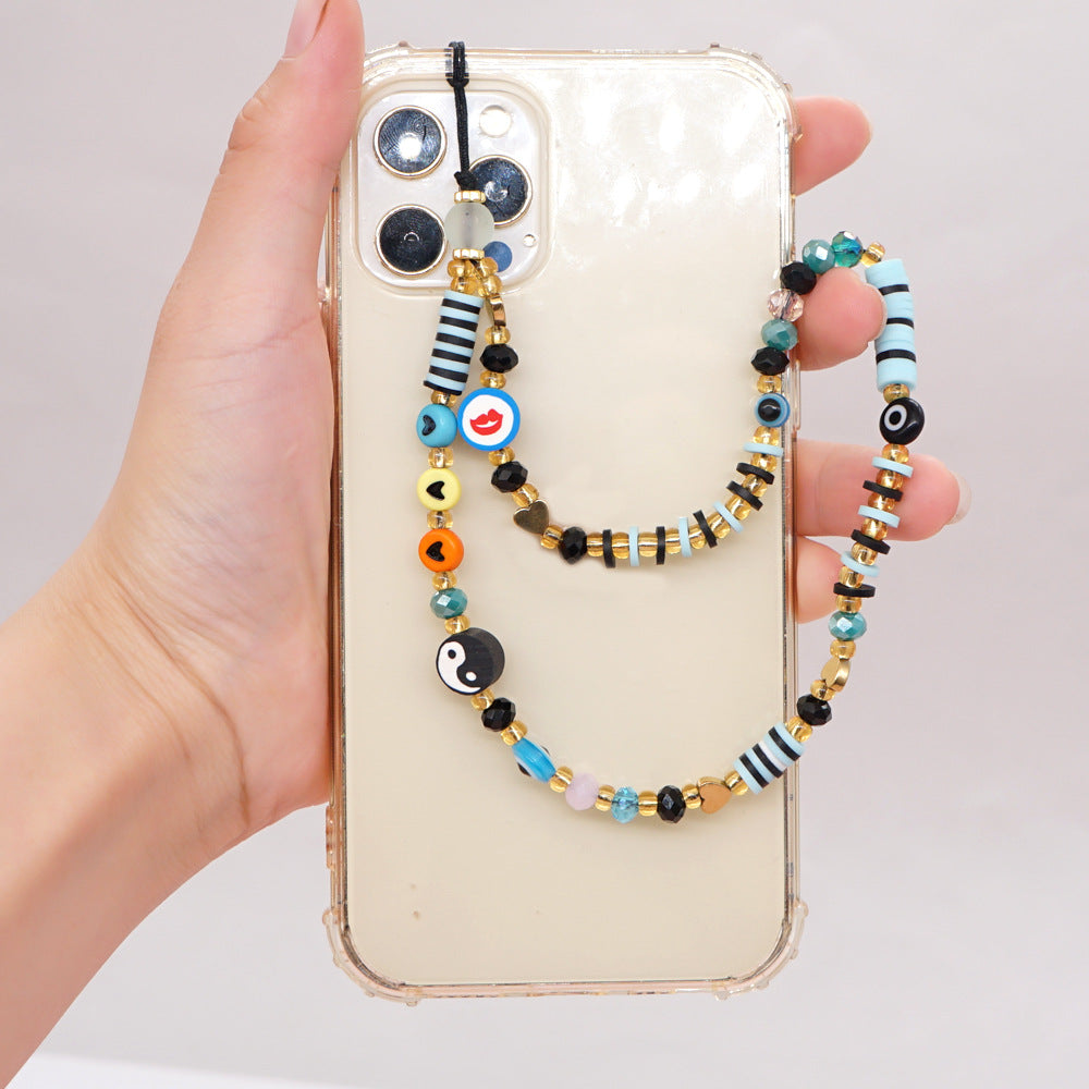 Factory direct supply handmade beaded mobile phone lanyard, Bluetooth speaker lanyard, flashlight, fan, selfie stick, U-disk sling