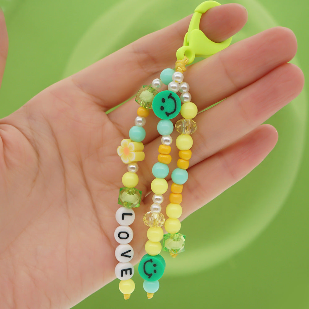 Factory direct supply handmade beaded mobile phone lanyard, Bluetooth speaker lanyard, flashlight, fan, selfie stick, U-disk sling