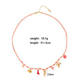 Stainless Steel Personalized DIY Multi-Pendant Necklace European and American Fashion Sun Moon Shell Ceramic Hand-Woven Chain Ins