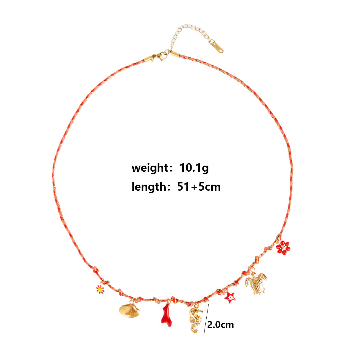 Stainless Steel Personalized DIY Multi-Pendant Necklace European and American Fashion Sun Moon Shell Ceramic Hand-Woven Chain Ins