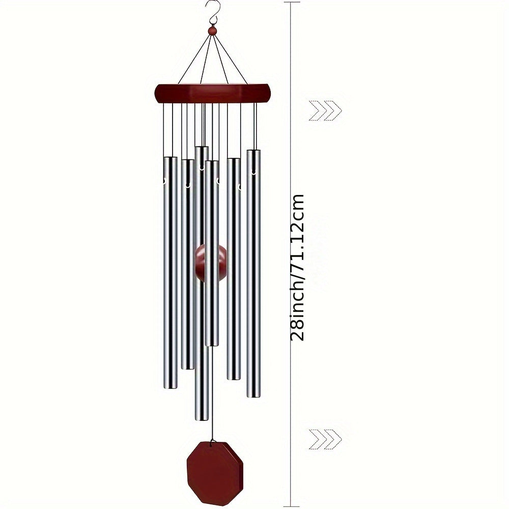 Cross-border explosions six-tube retro classic metal wind chime high sense aluminum tube metal hanging decoration home decoration wind chime