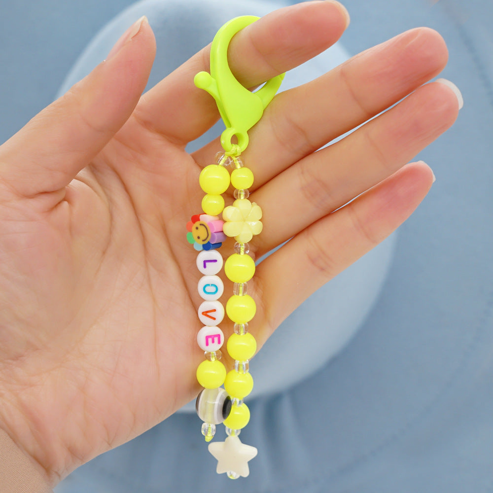 Factory direct supply handmade beaded mobile phone lanyard, Bluetooth speaker lanyard, flashlight, fan, selfie stick, U-disk sling