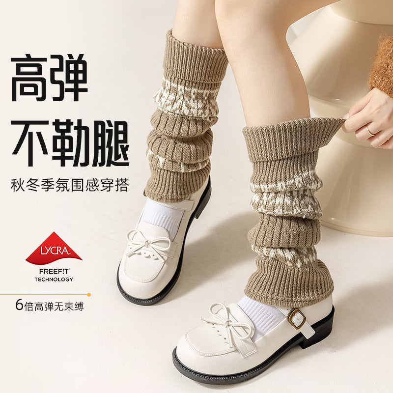 Calf socks wool warm autumn and winter with Birkenneth shoes knitted pile leg vintage winter women's snow boots socks