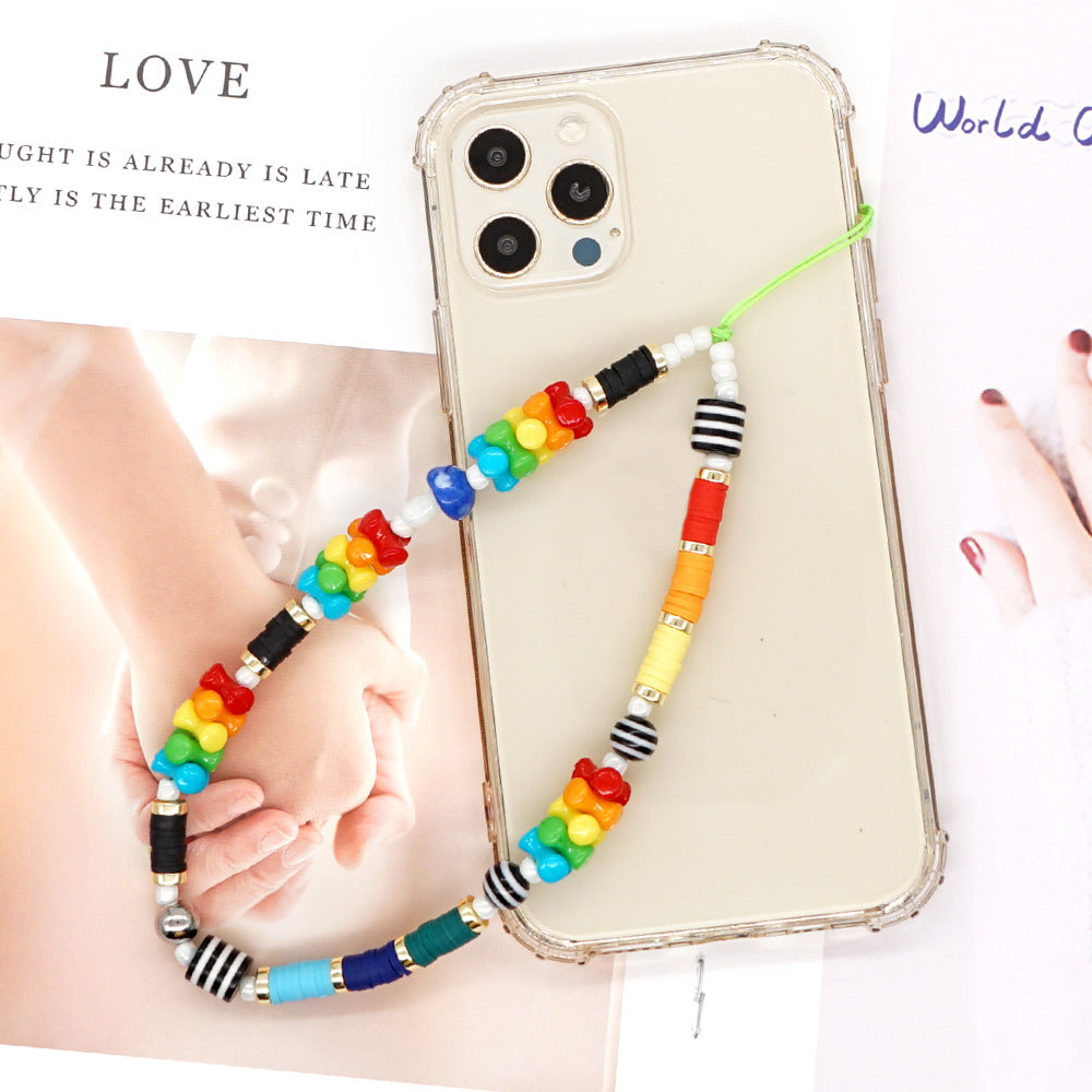 Factory direct supply handmade beaded mobile phone lanyard, Bluetooth speaker lanyard, flashlight, fan, selfie stick, U-disk sling